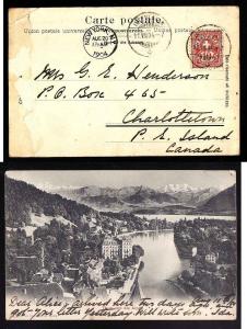  #2341-Switzerland-p/c to PEI Canada-11 VIII 1904-viewside-T
