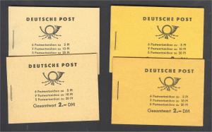 GERMANY DDR, GROUP 4 DIFFERENT BOOKLETS NEVER HINGED	