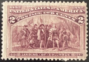 Scott #231 1893 2¢ Columbian Landing of Columbus MNH OG