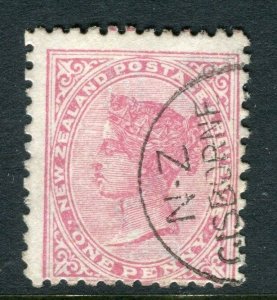 NEW ZEALAND; 1882-1900 classic QV Side facer issue fine used 1d. as SG 195