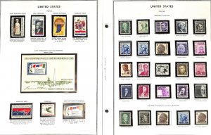 United States Stamp Collection on 38 Harris Pages, 1950-1972 Mint NH