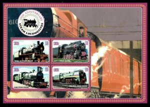 Liberia - 2005 - Steam Locomotives - Train - Sheet of 4 Stamps - MNH