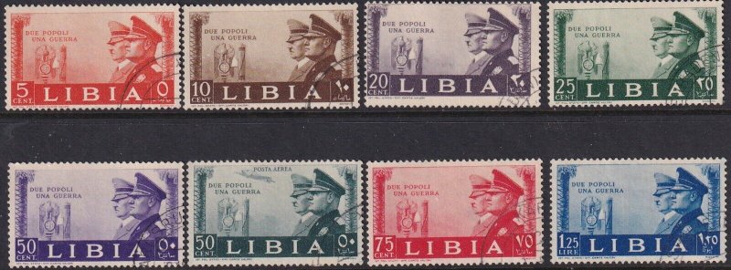 Sc# 95 / 101, C43 Libya 1941 Hitler Mussolini complete used set CV $124.50