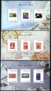 New Zealand 2006, Most beautiful stamps of 2005, 3 s/s, MNH