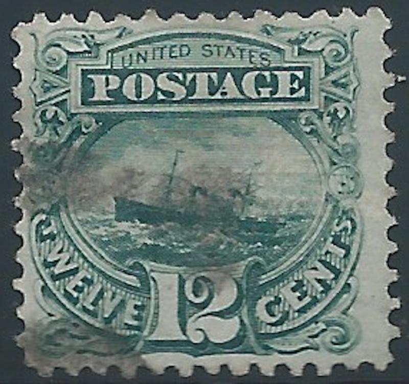 United States, 1869, Scott #117, Used, V.F., 12c green