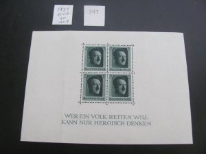 Germany 1937 MNH SC B102 XF 52 EUROS (147)