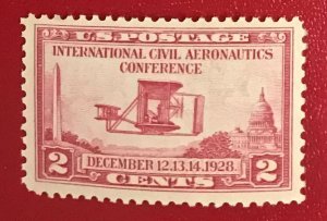 1928 US Sc 649 unused 2c Wright Airplane CV$1.10 Lot 1971