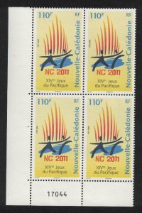 New Caledonia Pacific Games Corner Block of 4 Control Number SG#1460 MI#1482