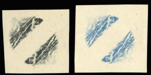 Liberia #F15P, 1919 Registration Stamps, proofs of the centers in black and b...