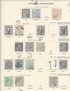 Spanish West Indies (Ultramar) 1870s Album Page - See description below