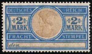 1906 Vintage Germany Revenue 2 Marks Freight Duty Unused