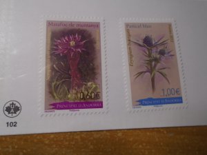 Andorra   French  #  706-07  MNH   Flowers