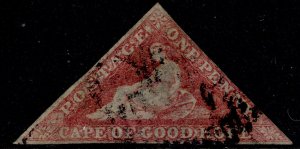 SOUTH AFRICA - Cape of Good Hope QV SG5a, 1d rose, USED. Cat £300.