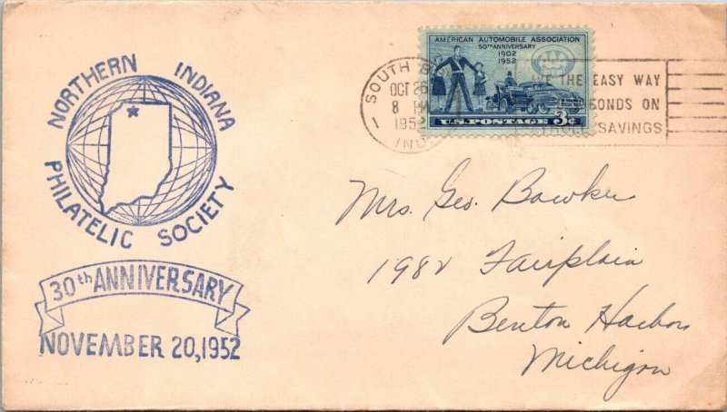 1952 30th Anniv Northern Ind Philatelic Soc - South Bend, Ind - F62687