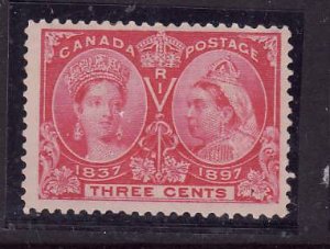 Canada-Sc#53-Unused 3c bright rose-QV Diamond Jubilee-og- hinge-1897-Cdn196-