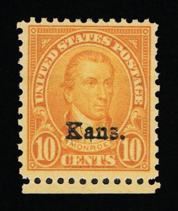 GENUINE SCOTT #668 VF MINT PRISTINE OG NH 1929 KANSAS OVERPRINT ISSUE #8945