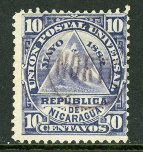 Nicaragua 1882 ABNC 10¢ w/ San Juan del Norte Cancel VFU L757