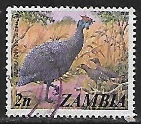 Zambia # 136 - Helmeted Guineafowl - used.....{BE13}