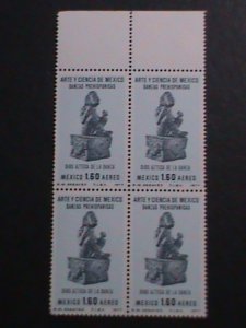 ​MEXICO-1977 SC# C552 PRE-COLUMBIAN SCULPTURES-TOTONACA FIGURINE  BLOCK MNH VF