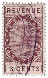 (I.B) Malaya (Straits Settlements) Revenue : Duty Stamp 3c