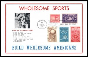 1961 Basketball Naismith sports Sc 1189 FDC on Hammond maxi-card cachet (A02