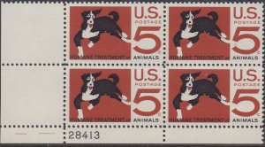 1307 Humane Treatment of Animals Plate Block MNH