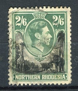 N.RHODESIA; 1938 early GVI pictorial issue fine used Shade of 2s. 6d. value