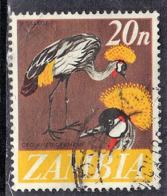 ZAMBIA SC# 46  **USED** 1968  20n  CROWNED CRANES  SEE SCAN