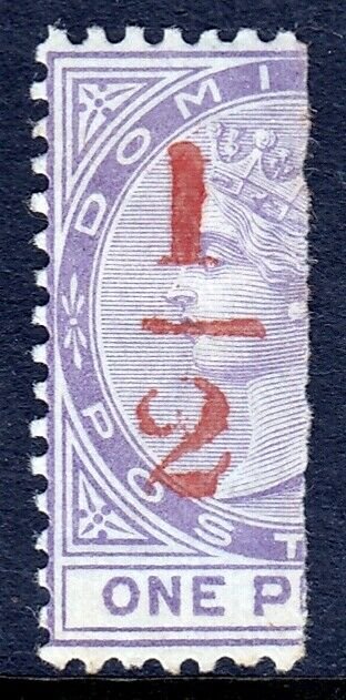 DOMINICA — SCOTT 12 (SG 11) — 1882 ½d SURCHARGE BISECT — MH — SCV $35