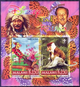 Malawi 2007 Walt Disney (XVI) Indians Scouting Scouts Monkeys Sheet MNH