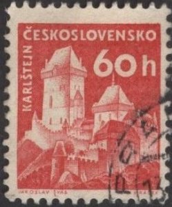 Czechoslovakia 975 (used cto) 60h Karlstein Castle, rose red (1960)