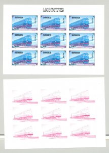 Mongolia #2255h Trains 1v Imperf M/S of 9 x 7v Progressive Proofs