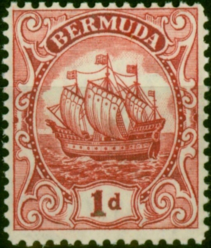 Bermuda 1934 1d Carmine-Lake SG79a Type III V.F MNH