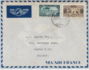 58992 - SYRIA  - POSTAL HISTORY:  AIRMAIL  COVER to  ENGLAND via AIR FRANCE 1938