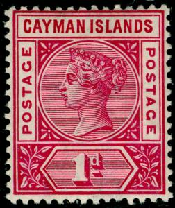 CAYMAN ISLANDS SG2, 1d rose-carmine, M MINT. Cat £15. 