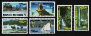 Fr. Polynesia Fishing Helicopter Waterfall Tourist Activities 6v 1992 MNH