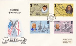 Jersey 1976 Links with USA, set of 4,  on FDC