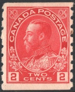 Canada SC#127 2¢ King George V Coil Single (1912) MLH
