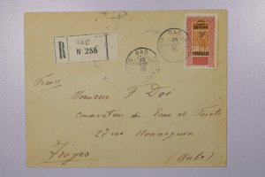 French Africa 1930 Registered Cover GAO to France - L38076