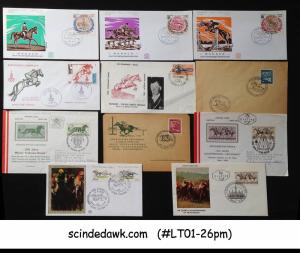 SELECTED POSTAL STATIONERY OF HORSE SPORTS FROM VARIOUS COUNTRIES 26no USED