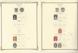 Tasmania Stamp Collection 1853 to 1912 on 9 Scott Specialty Pages