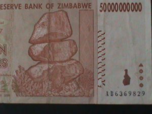 ​ZIMBABWE-2008-RESERVE BANK OF ZIMBABWE-50 BILLION DOLLARS-LT. CIRCULATED-VF