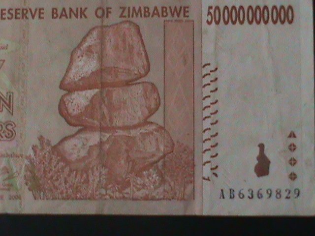 ​ZIMBABWE-2008-RESERVE BANK OF ZIMBABWE-50 BILLION DOLLARS-LT. CIRCULATED-VF