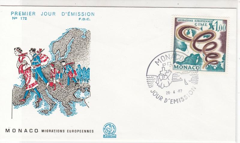 Monaco 1967 European Migrations Migrants Picture FDC Stamp Cover Ref 26396