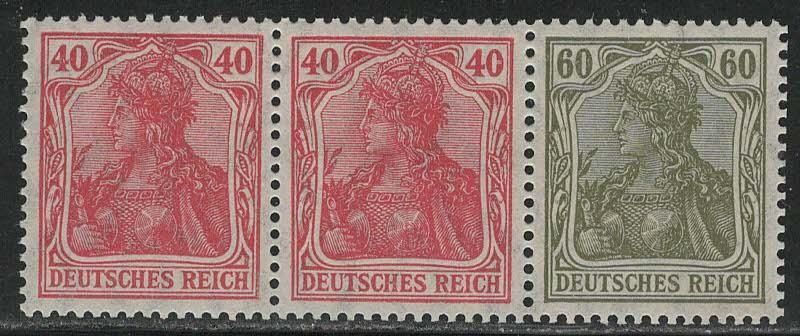 Germany Scott # 124 (2), 126, mint nh, se-tenant, Mi# W17