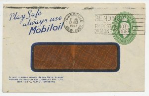 Postal stationery Australia 1947 Oil - Mobiloil - Vacuum Oil Company