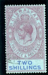 Gibraltar 1925 KGV 2s reddish purple & blue/blue very fine used. SG 99a.