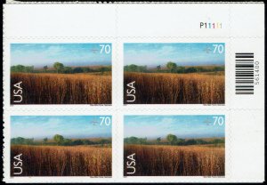 United States #C136 Plate Block MNH - Nine-Mile Prairie 70c Airmail (2001)