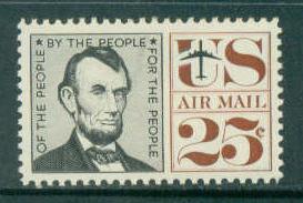 C59 25c Lincoln Fine MNH Plt/4 UL 30603 E9556