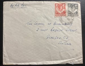 1952 Northern Rhodesia Airmail Cover To School Of Accountancy Glasgow Scotland